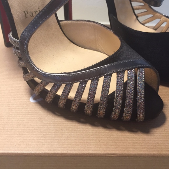 LOUBOUTIN SCOUBRIDOU 120 SATIN/SPECC/GLITTER MINI - Picture 5 of 8